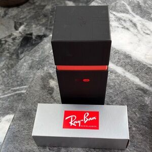 Ray-Ban Black and Red Box with Silver Case. Sunglasses NOT included
